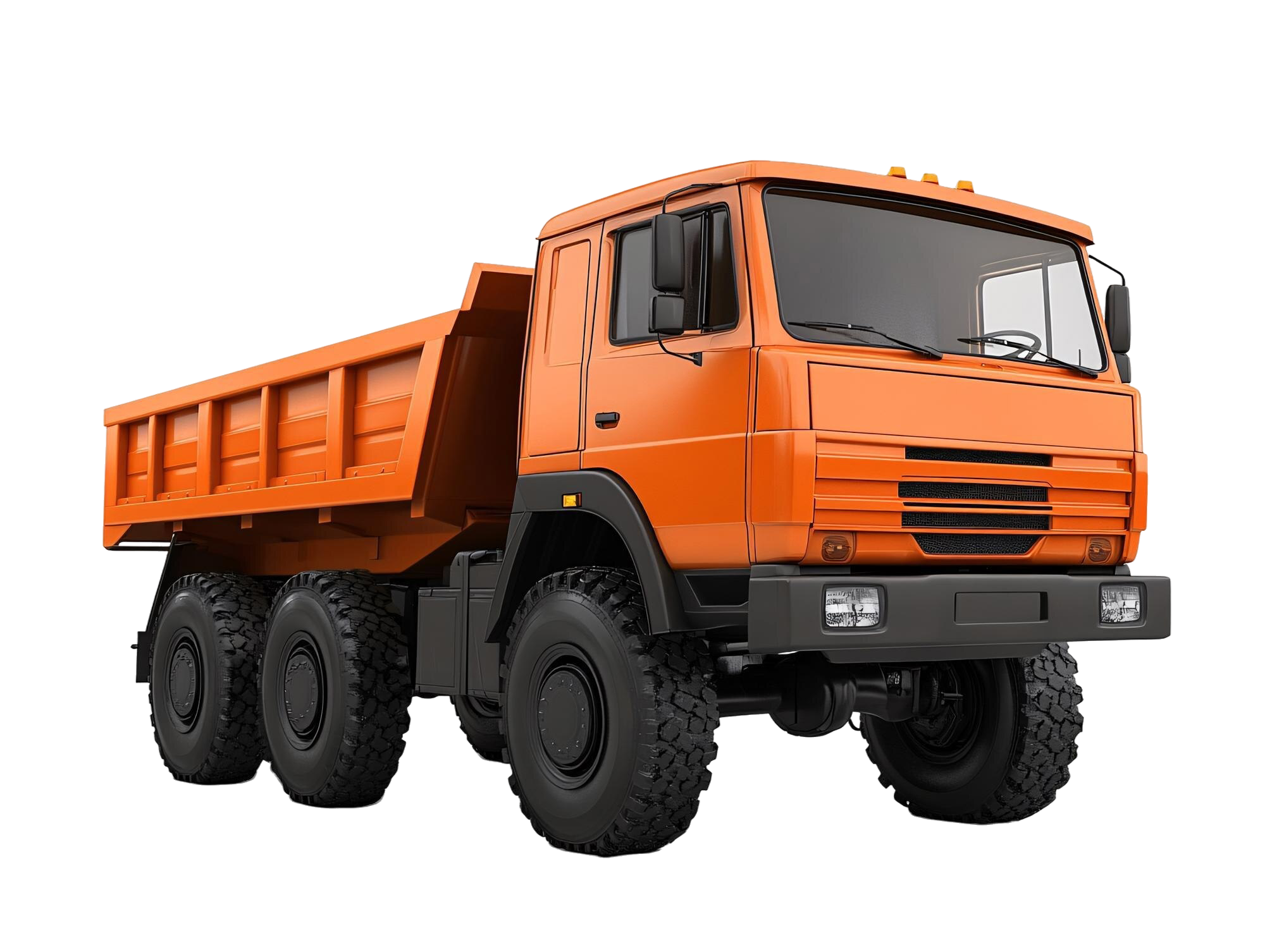 Orange dump truck illustration
